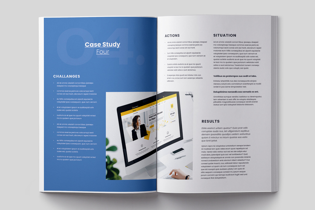 Case Study Template, Brochure Design
