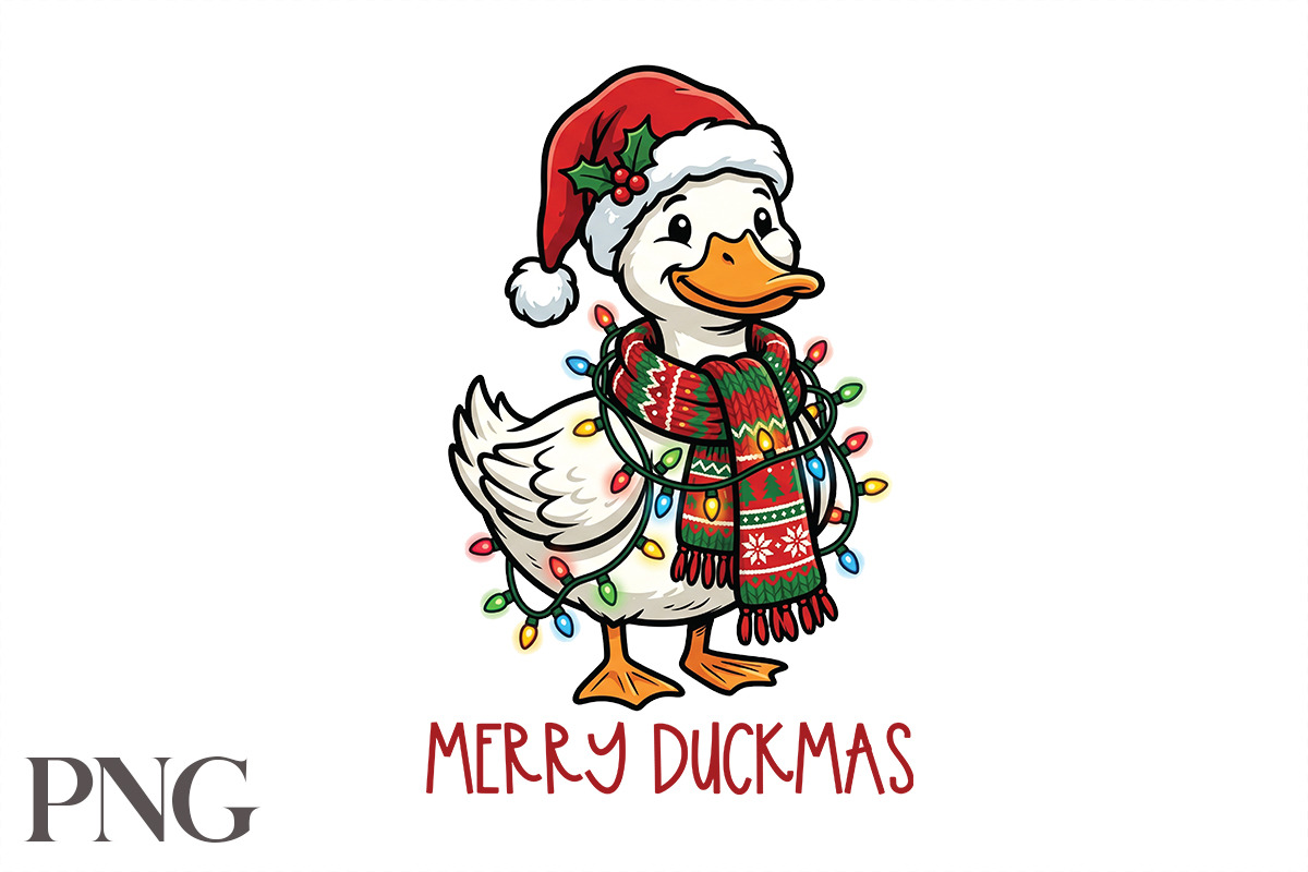 Merry Duckmas Christmas PNG, an Animal Illustration by crative8112 (Photo 2 of 3)