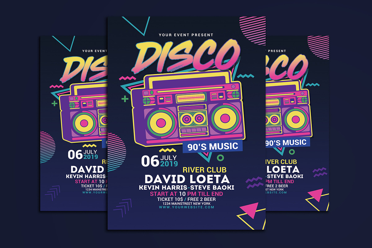 Disco Retro Music Party, a Flyer Template by Muhamad Iqbal hidayat (Photo 1 of 4)