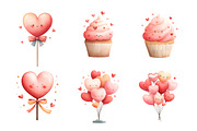 Cute Valentine Clipart PNG, an Illustration by SinaCreation (Thumbnail 2 of 11)