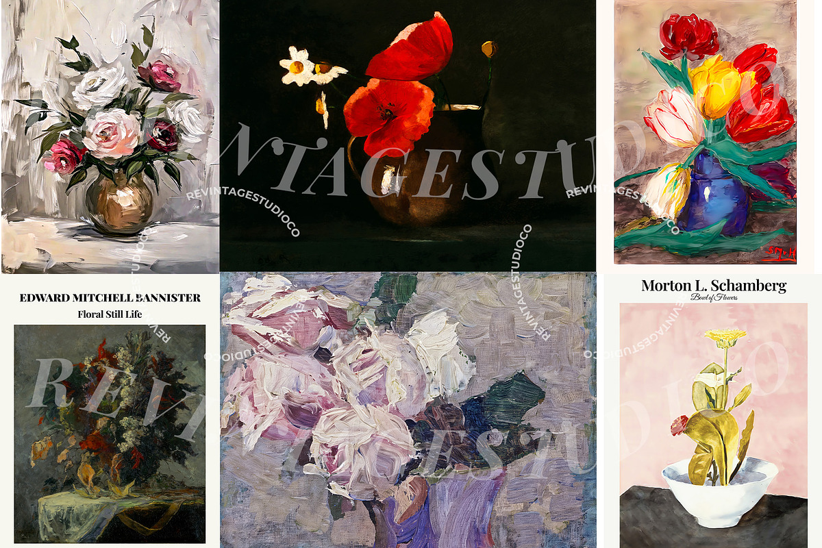 Vintage Flower Prints - Gallery Art, a Background Graphic by RevintageStudio (Photo 4 of 4)