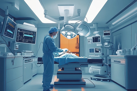 Surgeon performing procedure in ster, a Background Photo by Pixeness