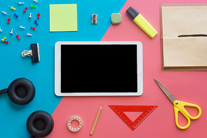 Concept back to school modern containing above, apple, and back