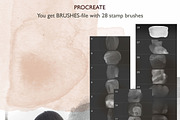 28 Watercolor Stamp Brushes, a Brush Add-On by Andreen (Thumbnail 3 of 7)