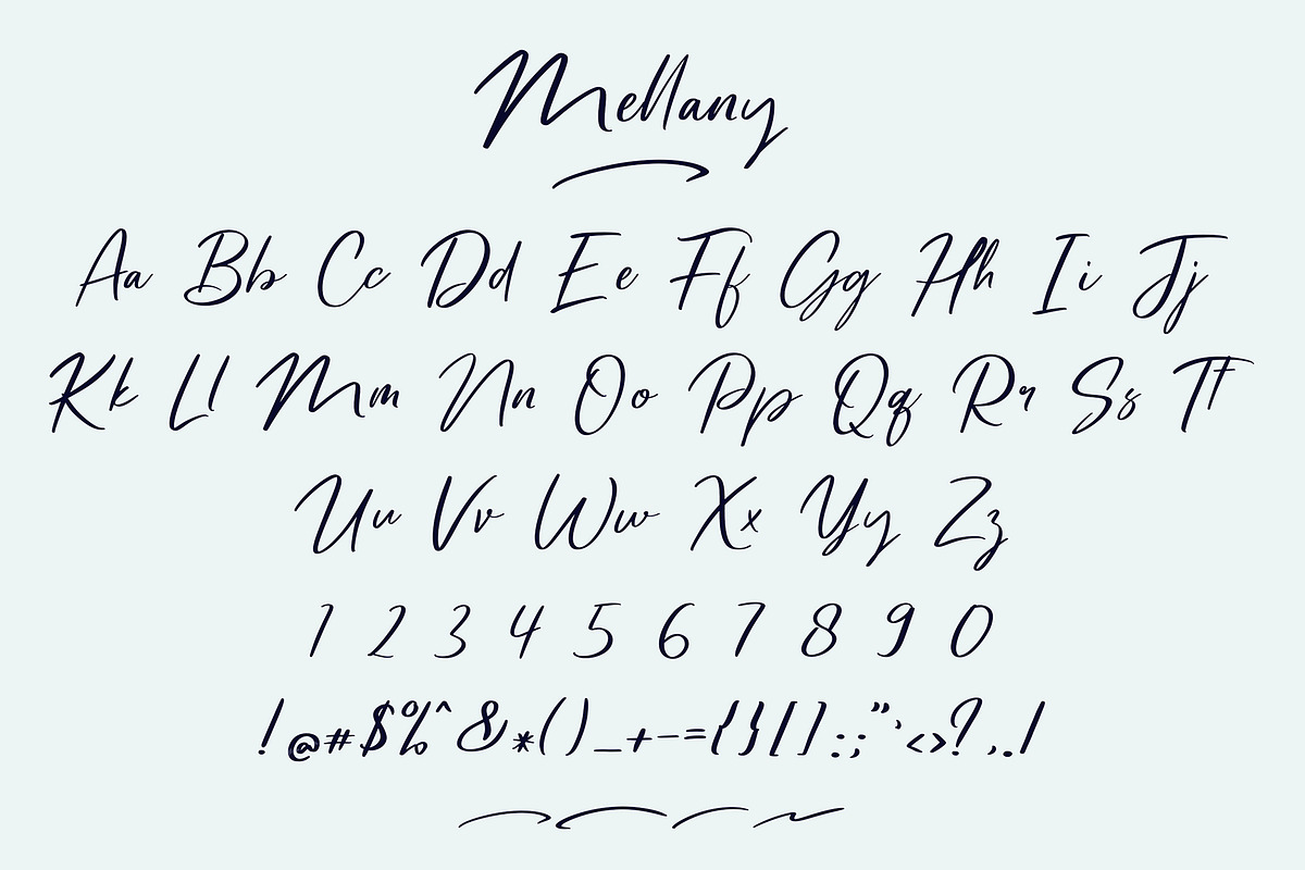 Mellany Modern Script Font preview 4