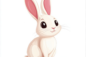 Adorable White Bunny Rabbit Sitting, an Animal Photo by Pixeness Studio