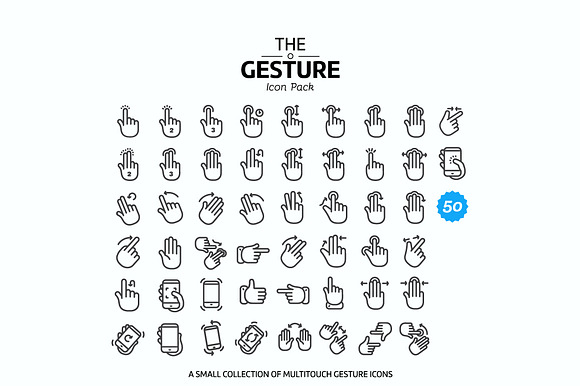 50 multitouch gesture icon preview 2