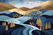 Gold Autumn Landscape & Sky, a Background Graphic by by creative paper (Thumbnail 1 of 18)
