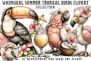 Whimsical Summer Tropical Birds Clip, an Illustration by OK Design (Thumbnail 1 of 6)