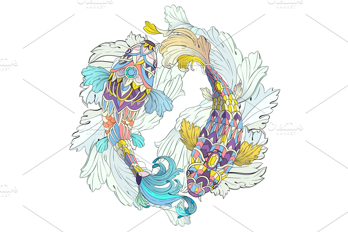 Ethnic Collection: Carps, a Decorative Illustration by ArtoJoy (Photo 2 of 6)