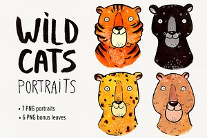 Wild Cats portraits set