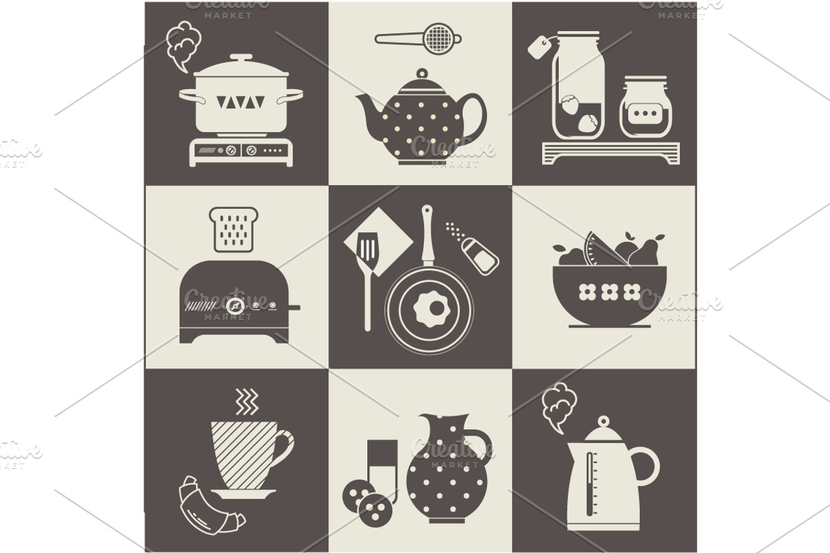 Vector breakfast icons preview 2