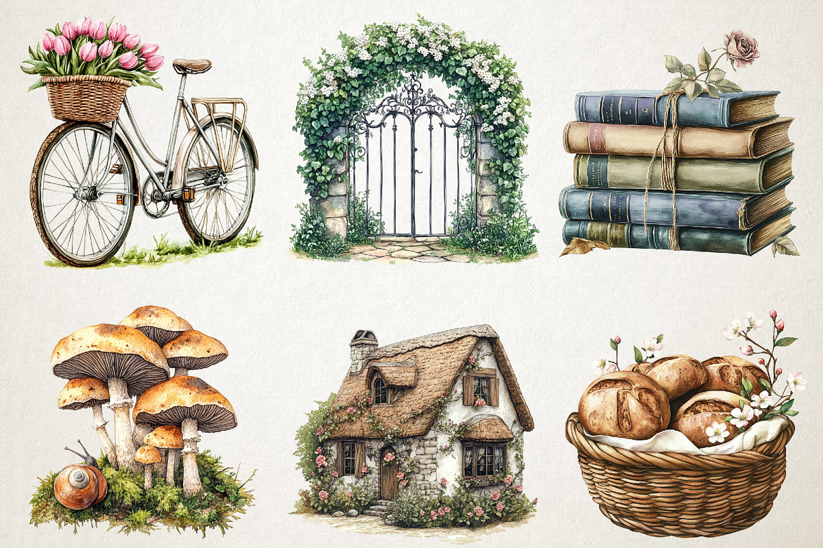 Spring Cottagecore Aesthetic Bundle, an Illustration by RobertsArt (Photo 2 of 5)