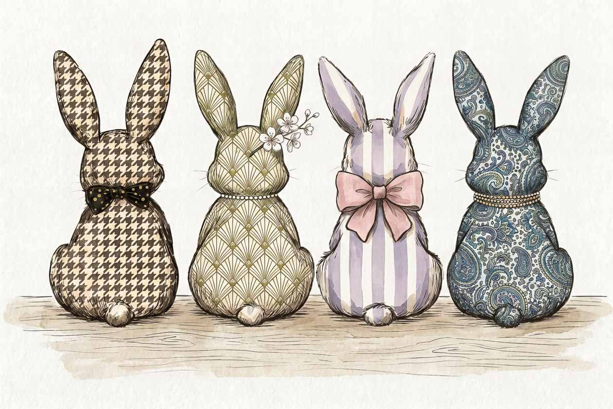 Watercolor Easter bunnies Love Png, an Illustration by VetalStock (Photo 1 of 3)