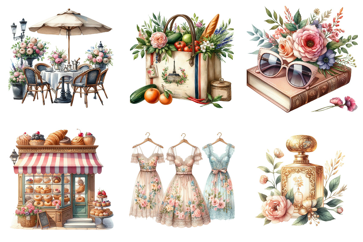 Parisian Summer Clipart, an Illustration by DreamArtGraphic (Photo 4 of 4)