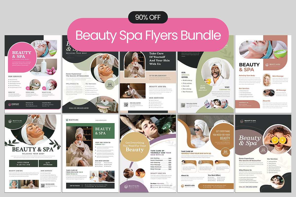 Spa & Beauty Care Flyer Template, a Flyer Template by Pixelpick (Photo 1 of 11)