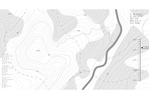 Topographical white winter map, an Illustration by SkyVectors