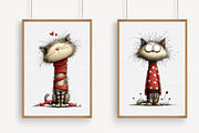 Whimsical Valentine Cat Clipart, an Illustration by Libby Wishes (Thumbnail 3 of 6)