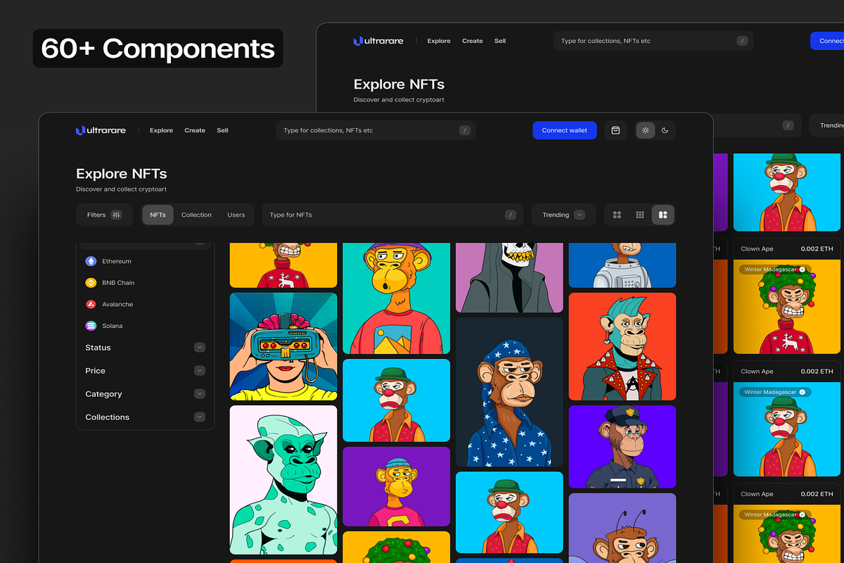 Ultrarare | NFT Marketplace Template, an UI Kit Template by Creative Perspective (Photo 3 of 6)
