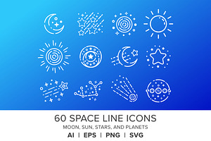 Space Line Icons Set