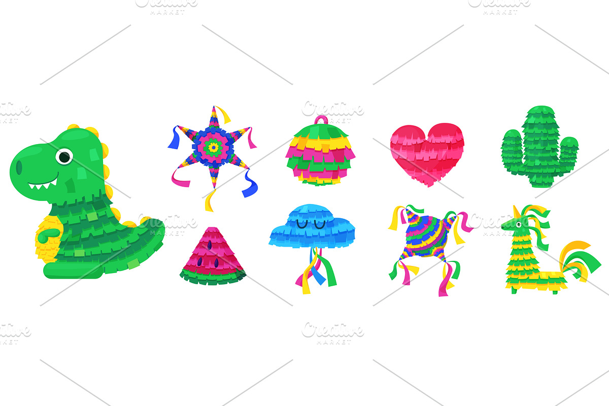 Mexican pinatas. Bright pinata, an Object Illustration by LadadikArt