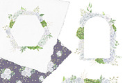 White & Green  boho flowers clipart, a Decorative Illustration by Nebbia (Thumbnail 8 of 11)