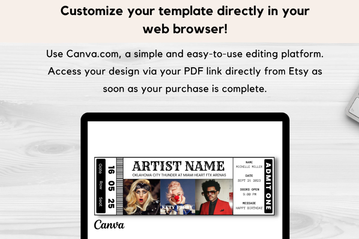 Editable Concert Ticket Template, an Invitation Template by YasdeyDesigns (Photo 5 of 9)
