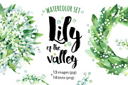 Lily of the Valley watercolor, an Illustration by ognivo (Thumbnail 1 of 3)