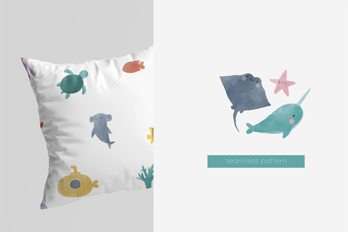 Big sea adventure - watercolor set, an Animal Illustration by Cute And Wild (Photo 6 of 7)