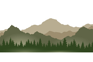 Foggy mountains landscape background, an Illustration by the8monkey