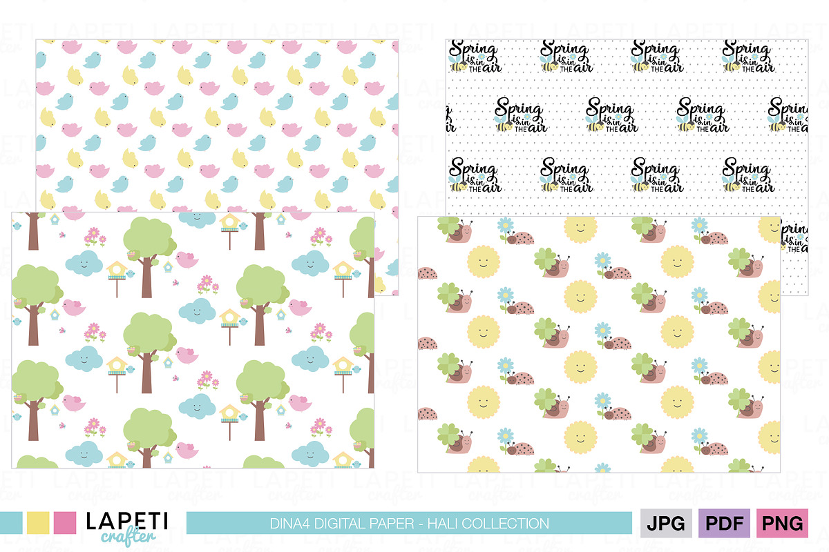 Spring Digital Paper Pack, a Pattern Graphic by Lapeticrafter (Photo 3 of 5)