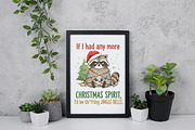 Grumpy Raccoon Christmas PNG, an Illustration by Daily.Designs (Thumbnail 3 of 6)