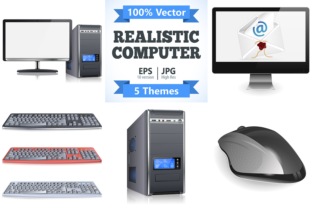 Realistic Computer and Peripherals, a Technology Illustration by TAlex (Photo 1 of 6)