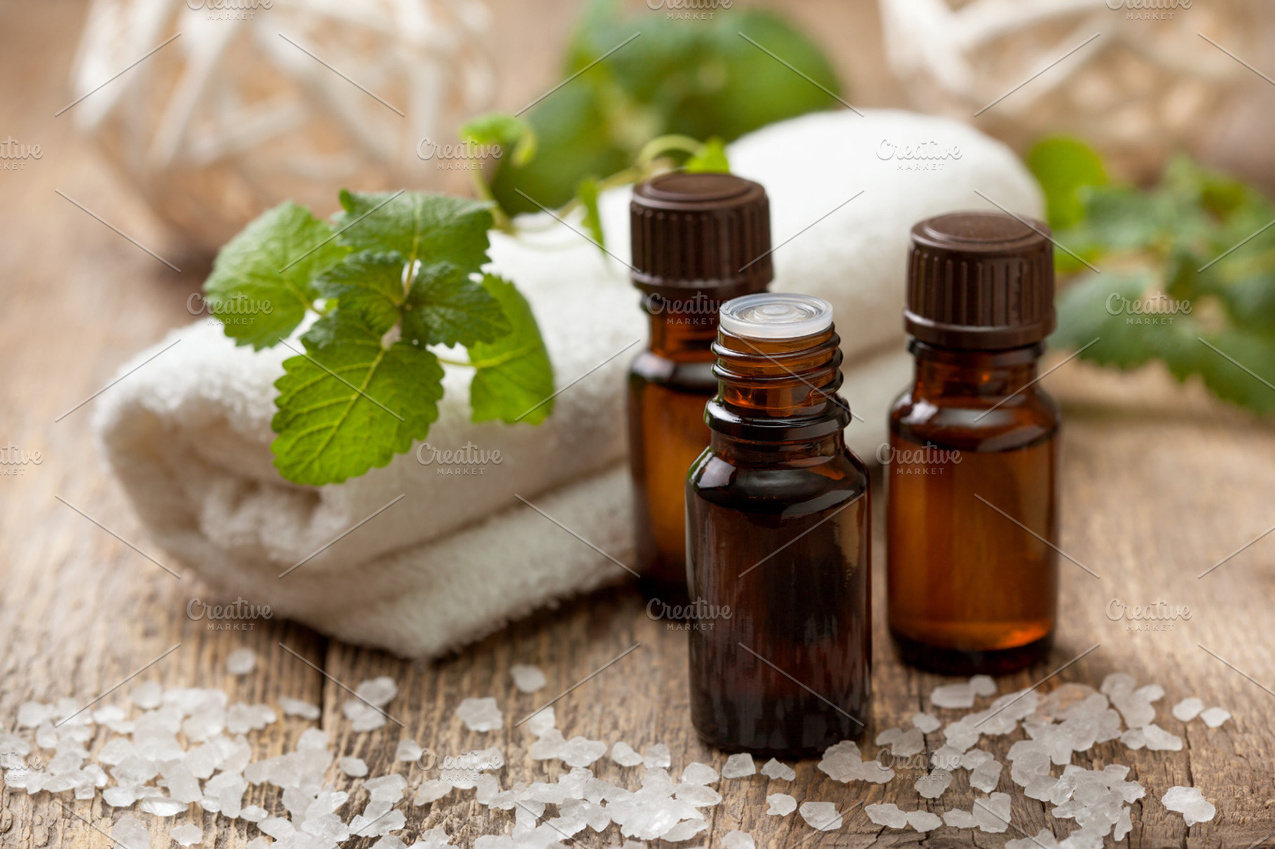 Mint essential oil containing oil, mint, and medicine, a Health & Medical Photo by natashamam