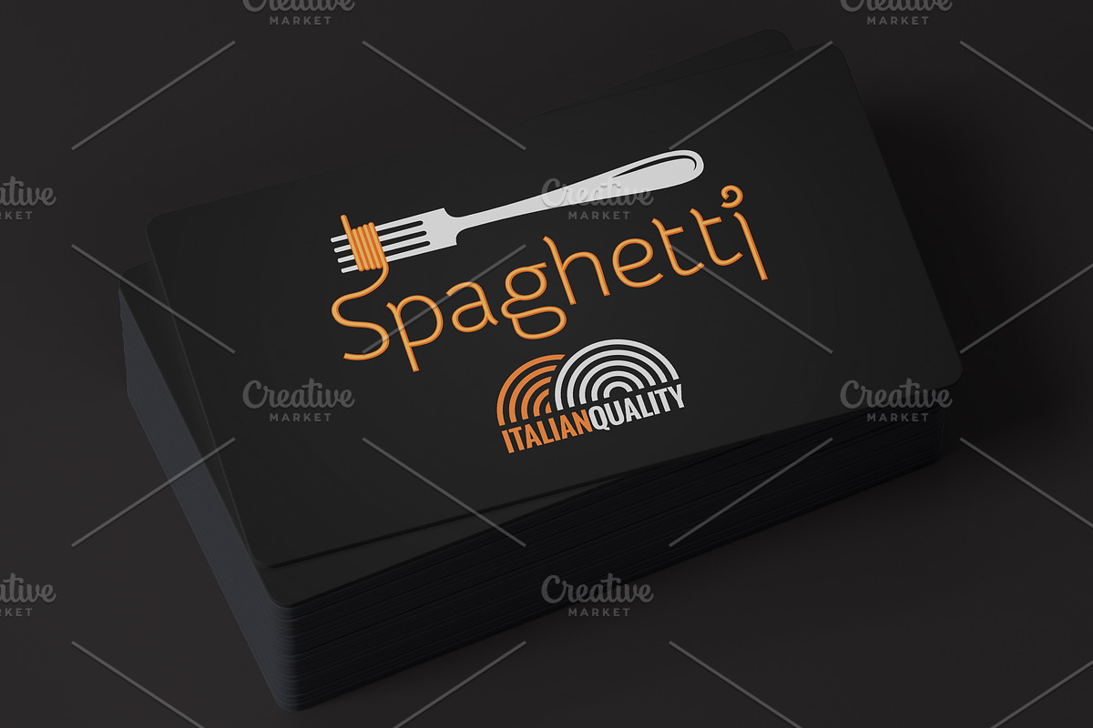 Spaghetti Pasta On Fork Label., an Object Illustration by PushLogo (Photo 3 of 3)