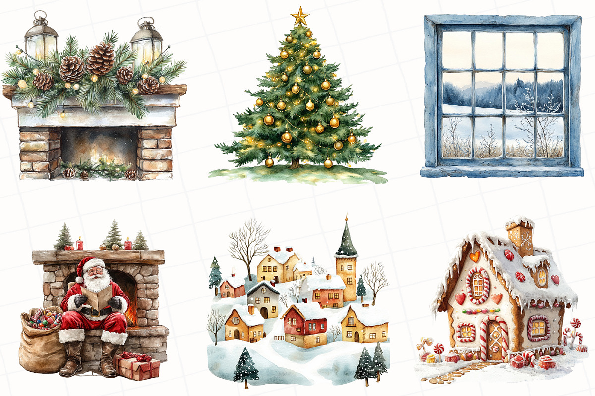 Christmas Scene Clipart, an Illustration by OK Design (Photo 4 of 5)
