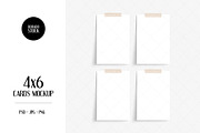 4x6 cards mockup with washi tape, a Print Template by Dorado Stock (Thumbnail 1 of 3)