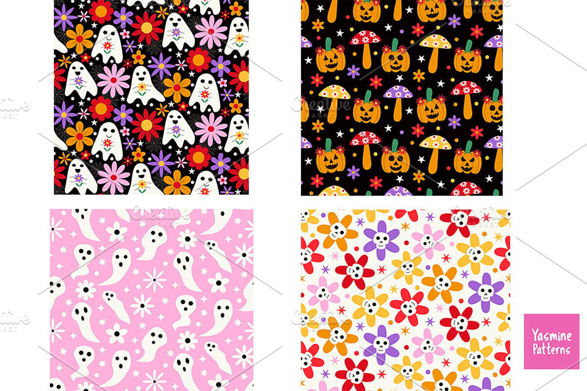 Groovy Halloween Patterns Collection, a Pattern Graphic by Yasmine Patterns (Photo 4 of 7)