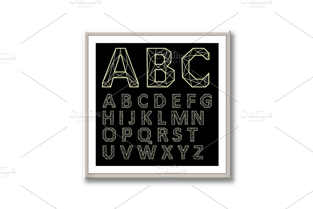 Vector Alphabet Set. Golden letters, an Outline Icon by RODINA (Photo 3 of 3)