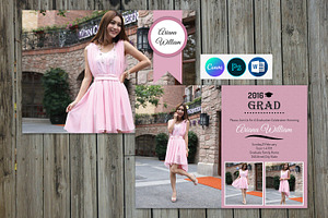 Graduation Announcement Card, a Card Template by Template Shop