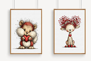 Cute Valentine Forest Animals Clipar, an Illustration by Libby Wishes (Thumbnail 7 of 7)