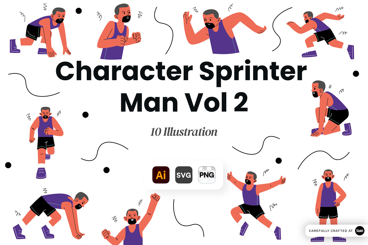 Sprinter Man Vol 2 Illustration Set, a Sport Illustration by SLAB! Design (Photo 1 of 3)