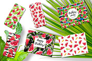Watercolor Watermelons & Ice creams, a Pattern Graphic by Midstream (Thumbnail 5 of 8)