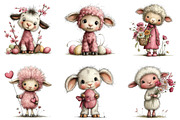 Whimsical Pink Easter Lamb Clipart, an Illustration by CraftArtStudio (Thumbnail 4 of 6)