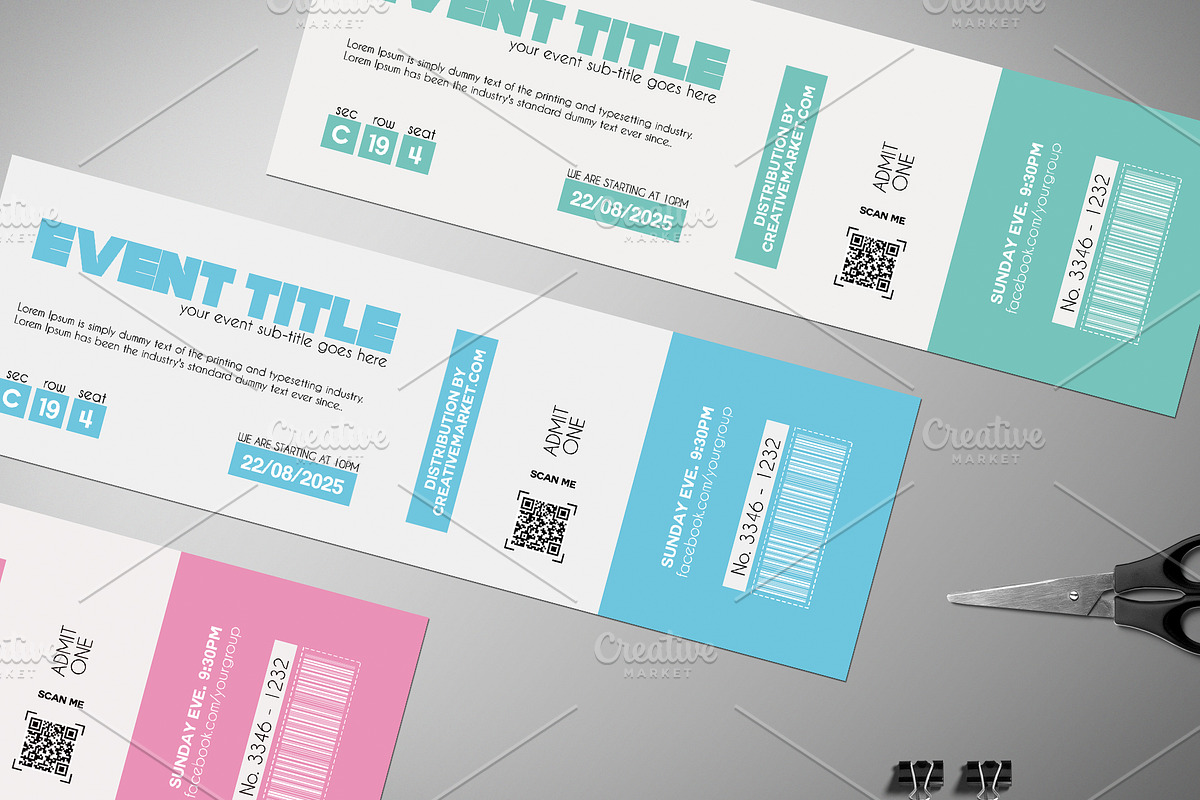 Minimalistic Event Ticket 021, a Card Template by Tzochko (Photo 4 of 5)