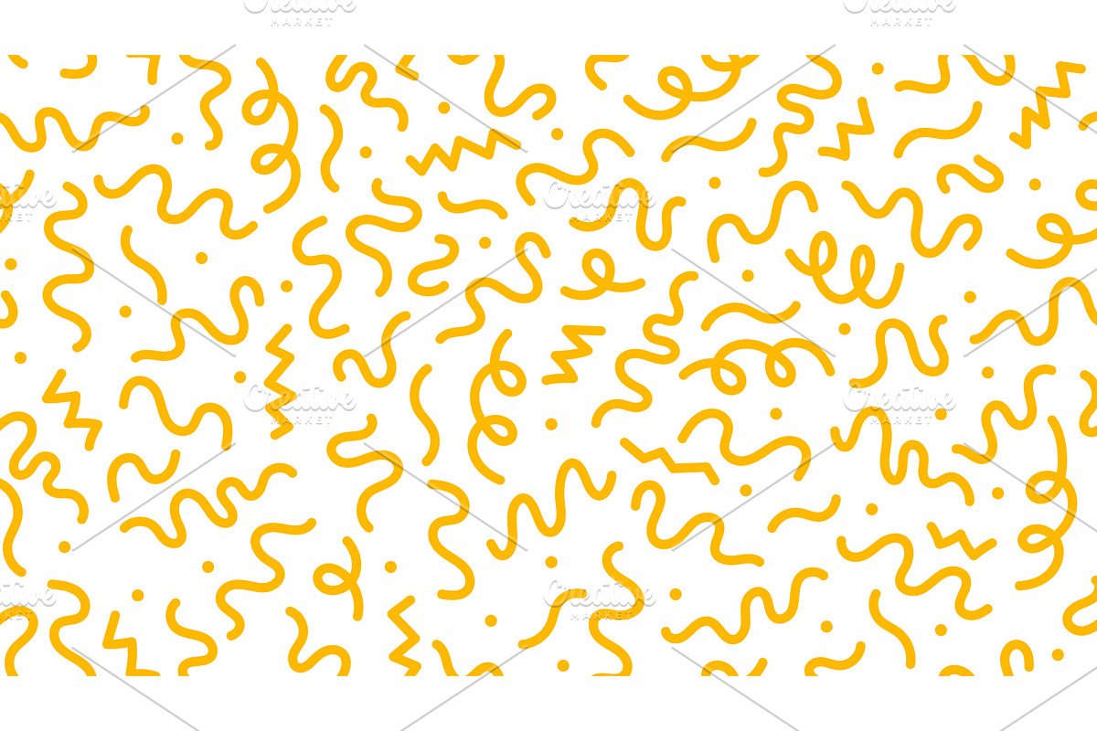 Yellow squiggle noodles, a Decorative Illustration by Vector Tradition