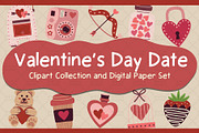 Valentine's Day Date Graphic Set, a Pattern Graphic by Drafts n Doodles (Thumbnail 1 of 10)