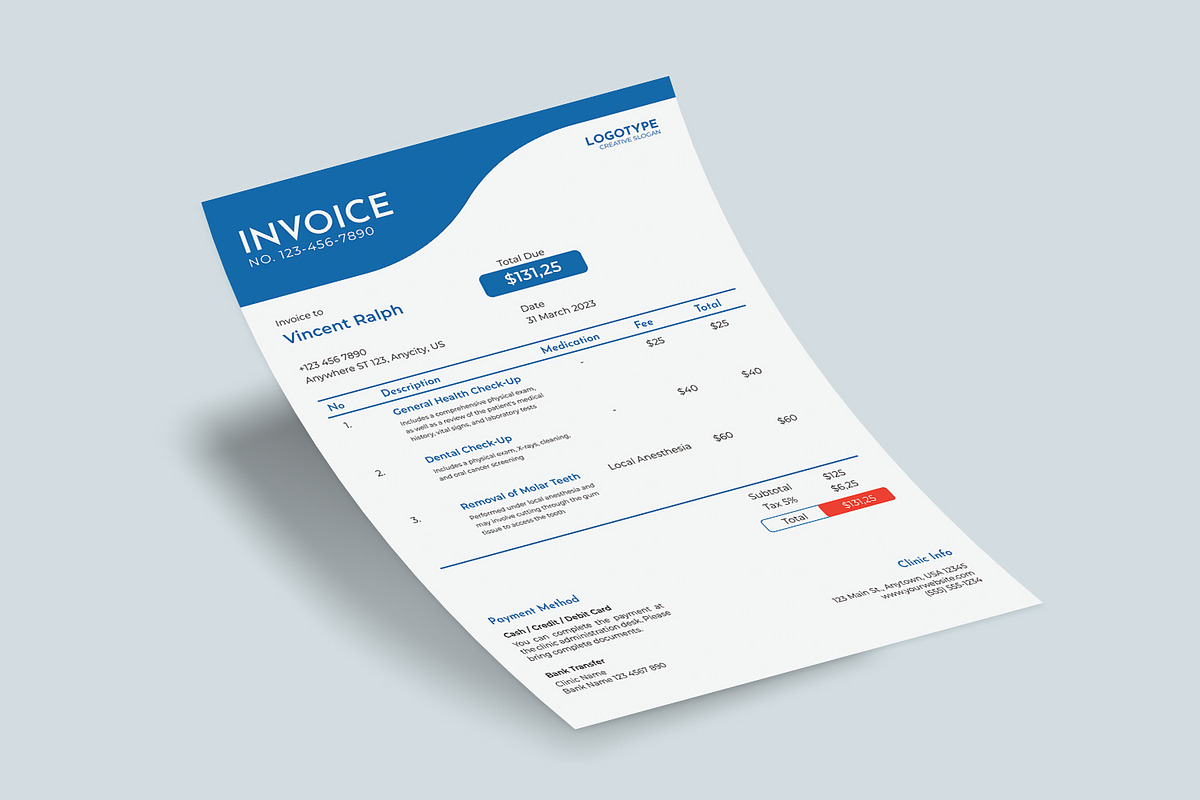 Health Clinic - Invoice, a Design Template by VUNIRA (Photo 2 of 3)
