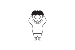 Cartoon Cool Boy Geek Smart Logo