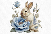 Watercolor Spring Rabbit Clipart Png, an Illustration by Craft Nest (Thumbnail 9 of 11)